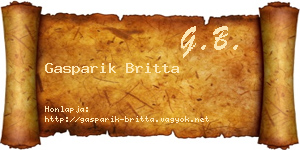 Gasparik Britta névjegykártya